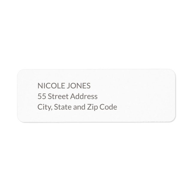 Simple Return Address Label (Front)