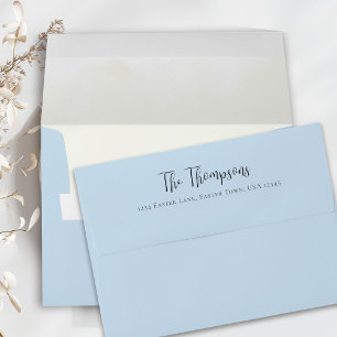 Simple Return Address Pastel Blue Envelope