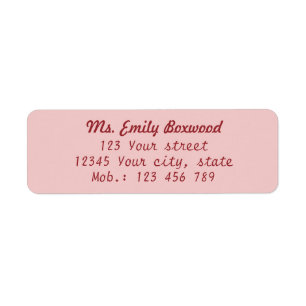 Simple Return Address Red Label