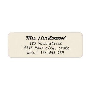 Simple Return Address Return Address Label