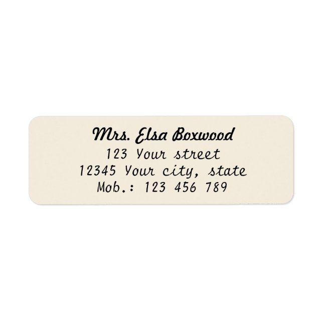 Simple Return Address Return Address Label (Front)