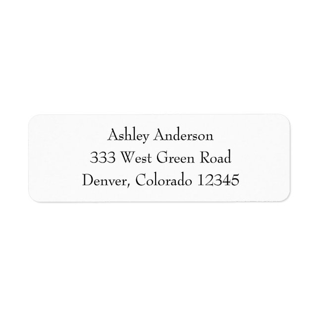Simple Return Adres Address Label (Front)