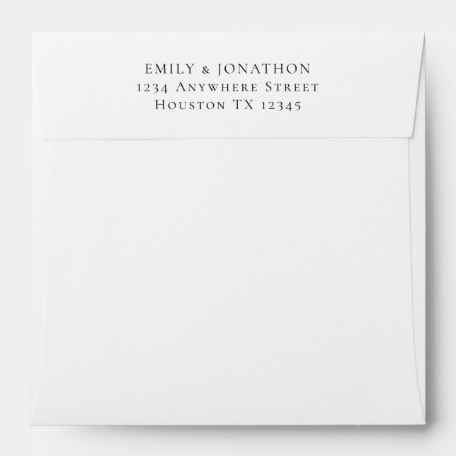 Simple Return Name and Address Square envelope (Back (Top Flap))