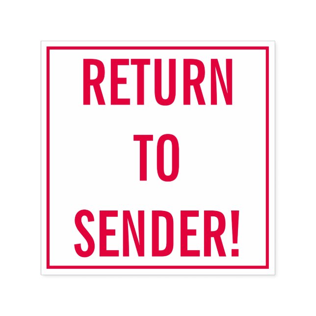 Simple "RETURN TO SENDER!" Rubber Stamp (Design)