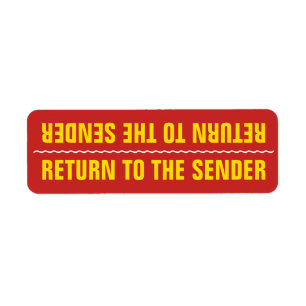 Simple "RETURN TO THE SENDER" Label Return Address Label