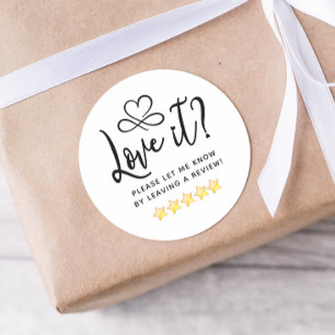 Simple Review Request Classic Round Sticker