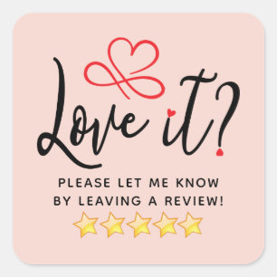 Simple Review Request Square Sticker