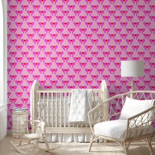 Simple Ribbon Pattern Pink Preppy y2k Coquette Wallpaper