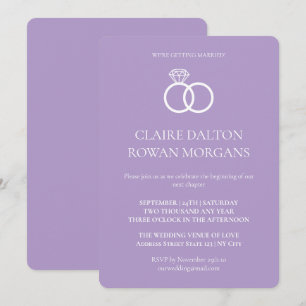 Simple Rings Lilac Wedding Invitation 
