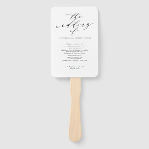 Simple Romance Calligraphy Wed Wedding Program Fan
