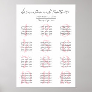 Simple Romantic Blush Wedding Seating Chart