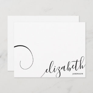 Simple Romantic Calligraphy Black and White  Card