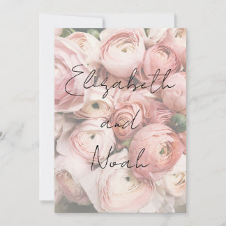 Simple Romantic Flower Calligraphy Script Wedding Invitation