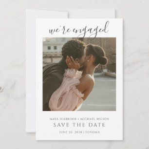 Simple Romantic Photo Wedding Save The Date Invitation