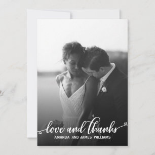 SIMPLE ROMANTIC  Photo  WEDDING THANK YOU HEARTS Card