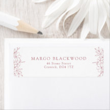 Simple Romantic Pink Cherry Blossom Return Address