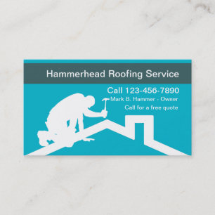 Simple Roofing Construction Business Card