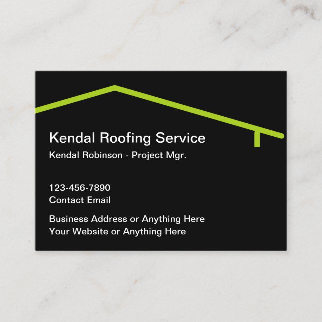 Simple Roofing Service Large Business Cards (Front)