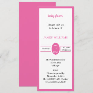 Simple Rose Baby Shower Invitation