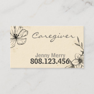 Simple Rose Caregiver Business Card template