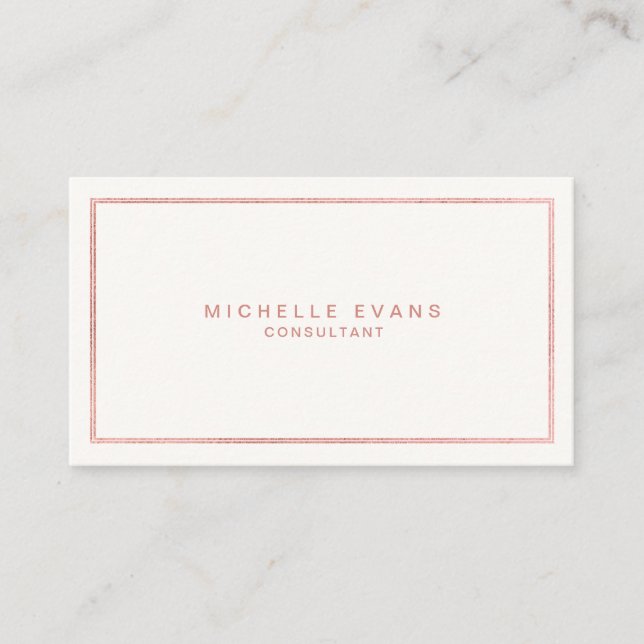 Simple Rose Gold and Ivory Business Card (Front)