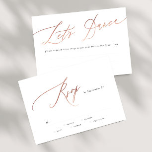 Simple Rose Gold Calligraphy  RSVP Card