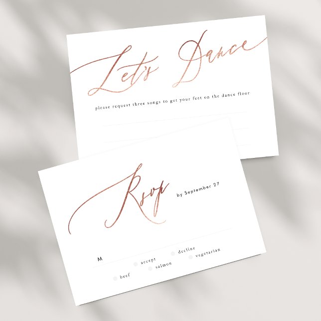 Simple Rose Gold Calligraphy  RSVP Card (Creator Uploaded)