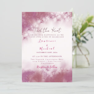 Simple Rose gold Custom Wedding Marble watercolor Invitation