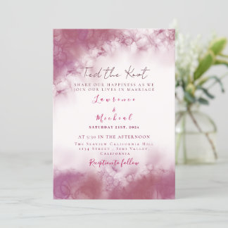 Simple Rose gold Custom Wedding Marble watercolor Invitation