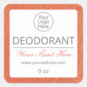 Simple Rose Gold Deodorant Logo Glitter Labels