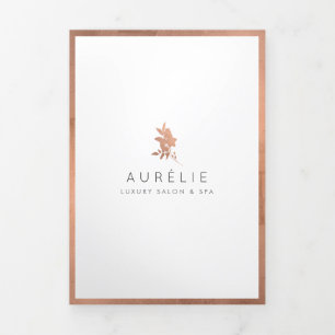 Simple Rose Gold Floral Luxury Salon Brochure