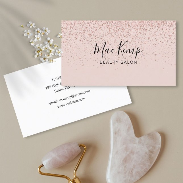 Simple Rose Gold Glitter Business Card (Simple Rose Gold Glitter Business Card)