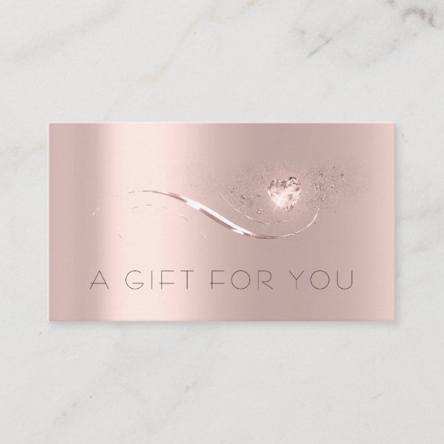 Simple Rose Gold Heart Gift Certificate Beauty (Front)