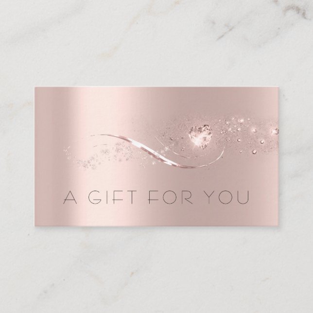 Simple Rose Gold Heart Gift Certificate Beauty Lux (Front)