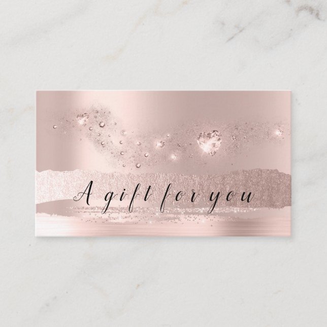 Simple Rose Gold Heart Gift Certificate Beauty VIP (Front)