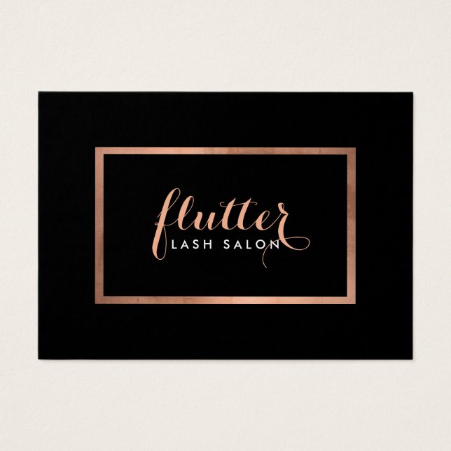 Simple Rose Gold Lash Salon Logo Black Aftercare (Front)