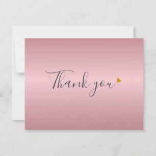 Simple Rose Gold Script Business Thank You Card
