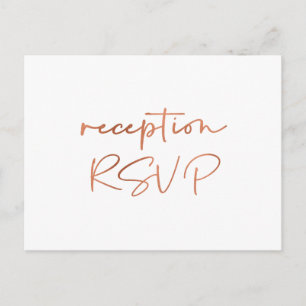 Simple Rose Gold Script Meal Choice Reception RSVP Postcard