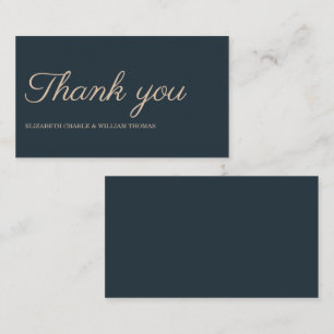 Simple Rose-Gold Typography Wedding Thankyou Card