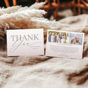 Simple Rose Gold Wedding Thank You Card