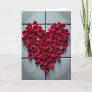 Simple Rose Petal Heart Card