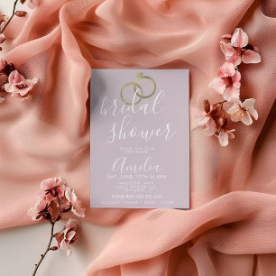 Simple Rose Pink Gold Ring Bridal Shower Postcard