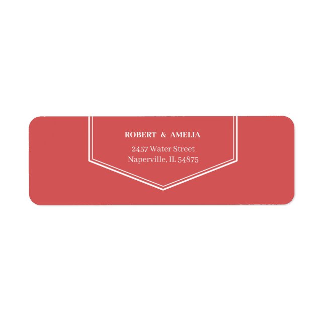 Simple Rose Return Address  Label (Front)