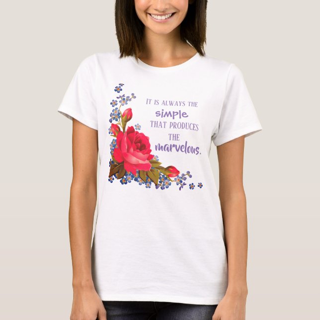 Simple Rose Women's Basic T-Shirt (Front)