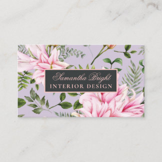 Simple Rosy Foliage Stylish Business Card