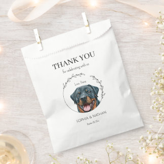 Simple Rottweiler Dog Wedding Thank You Favour Bag