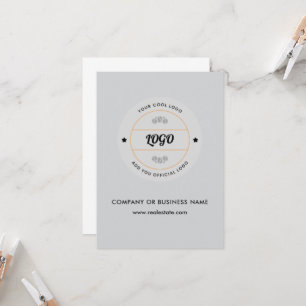 Simple Round Business Logo & Text Company Custom  Invitation