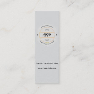 Simple Round Business Logo & Text Company Custom Mini Business Card