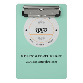 Simple Round Business Logo & Text Company Custom Mini Clipboard
