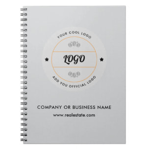 Simple Round Business Logo & Text Company Custom Notebook